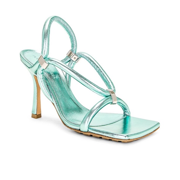Bottega Veneta Shoes - Bottega Veneta Stretch Slingback Sandals in Blue Lagoon